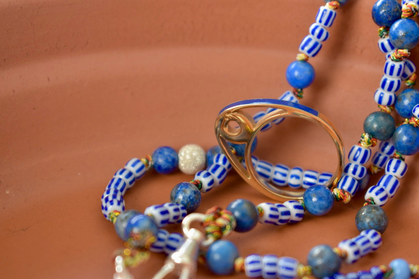 Bague Sankofa - Bleue