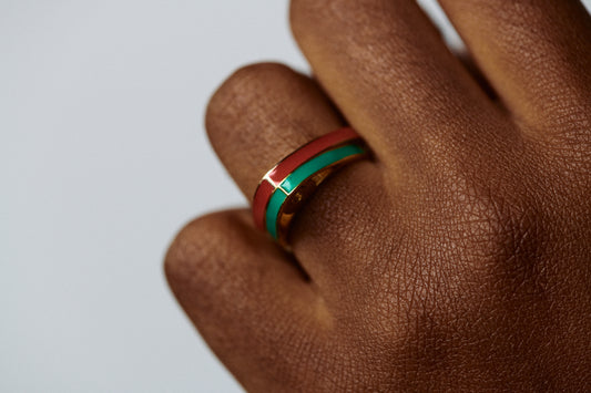 Bague Sankofa - Verte